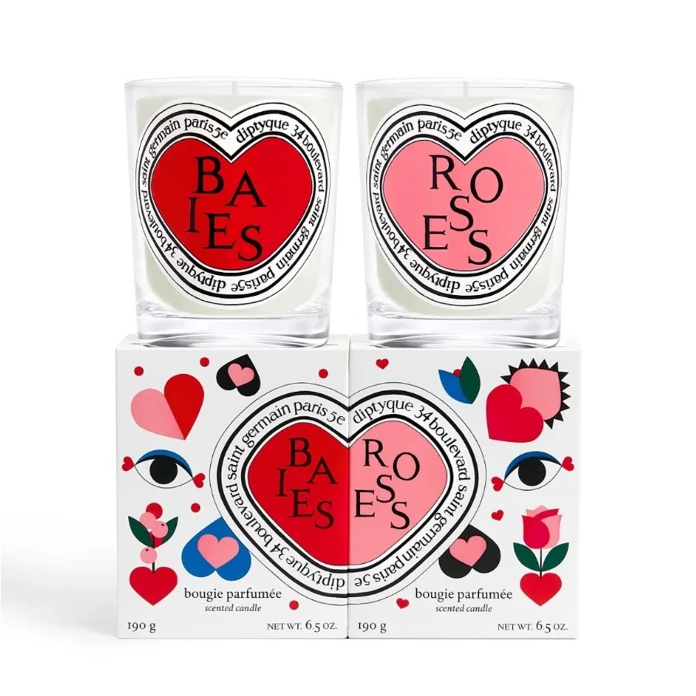 DIPTYQUE PARIS Baies and Roses Valentine’s Day Candle Duo